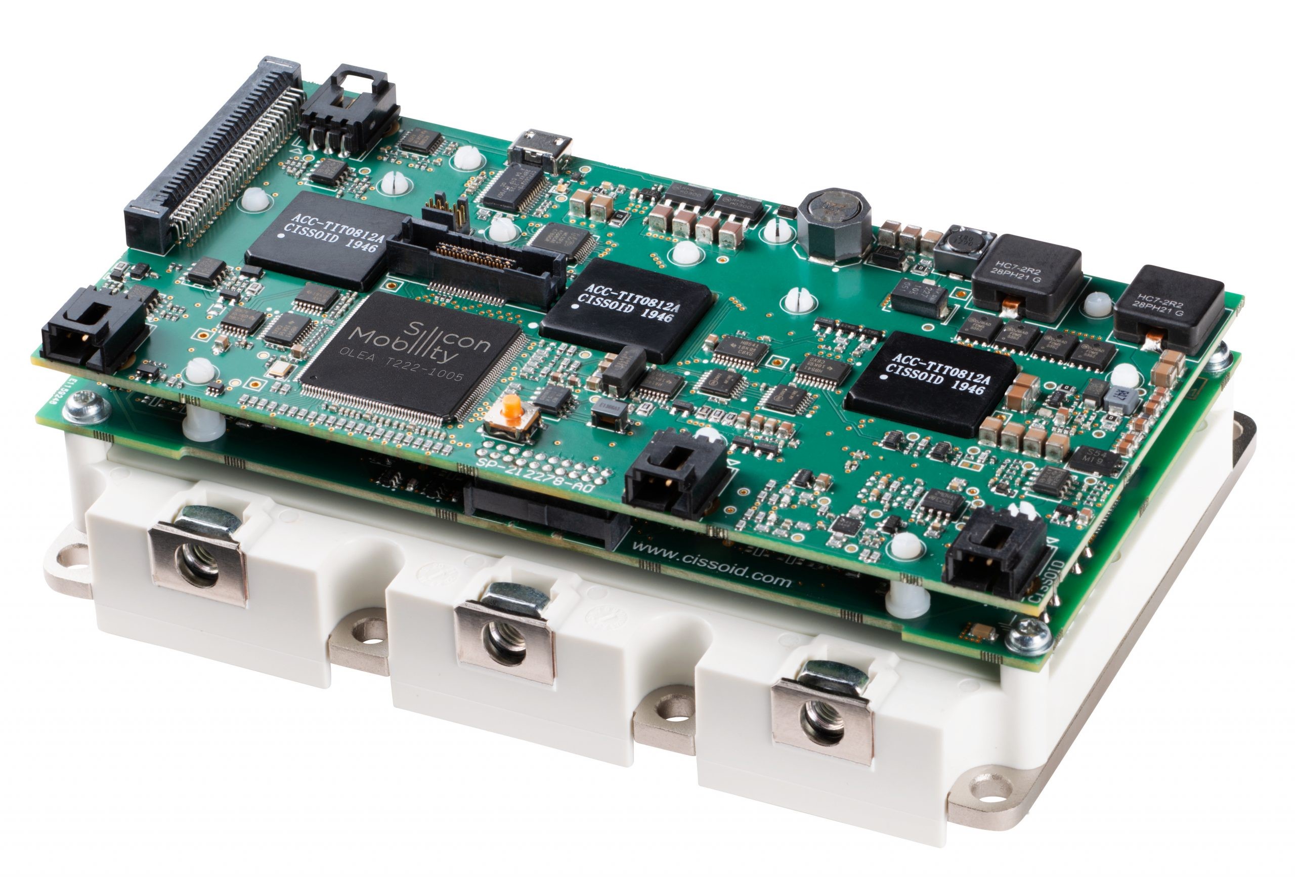EVK-PLA1199A 将 Silicon Mobility 的 T222 FPCU 控制器板和应用软件与三相 1200V/340A SiC MOSFET 智能模块集成在一起